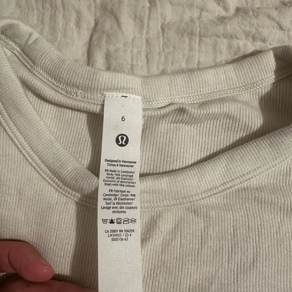 lululemon Bone Hold Tight Long Sleeve Crop Top - Picture 3 of 4